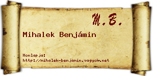 Mihalek Benjámin névjegykártya